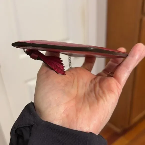 COACH LEATHER CARD CASE WALLET PINK FUCHSIA METALLIC 2009 TASSEL SLG VHTF VGUC - Picture 5 of 10